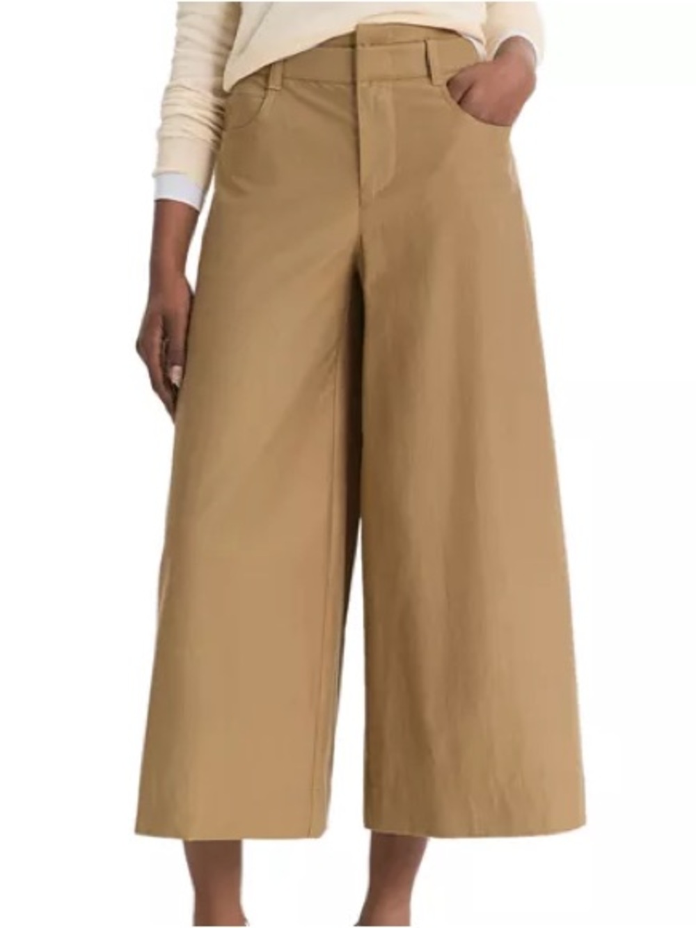 Vince Tan Cropped Wide-Leg Pants